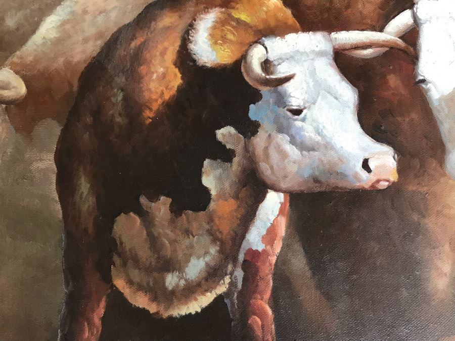 Original Cattle Cowboy Western Painting By Terry Slenz 36 X 24 [Photo 11]