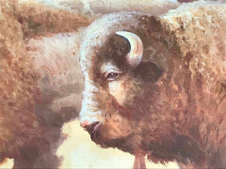 Original Western Native American Buffalo Painting By Troy Denton 36 X 24 [Photo 13]
