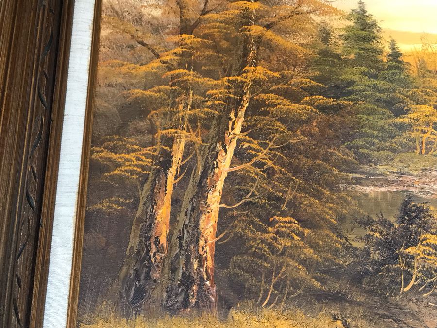 Original Forest Lake Painting With Amazing Lighting By Alman 24 X 36 [Photo 10]