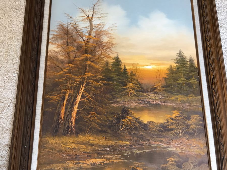 Original Forest Lake Painting With Amazing Lighting By Alman 24 X 36 [Photo 5]