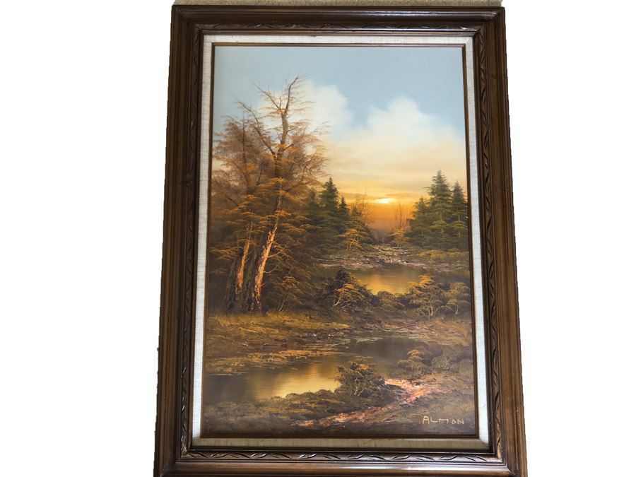 Original Forest Lake Painting With Amazing Lighting By Alman 24 X 36 [Photo 13]