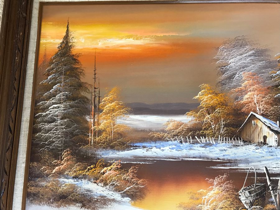 Original Painting Signature Illegible 36 X 24 [Photo 3]