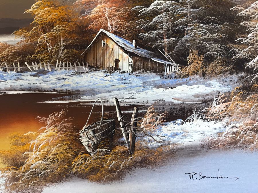 Original Painting Signature Illegible 36 X 24 [Photo 6]