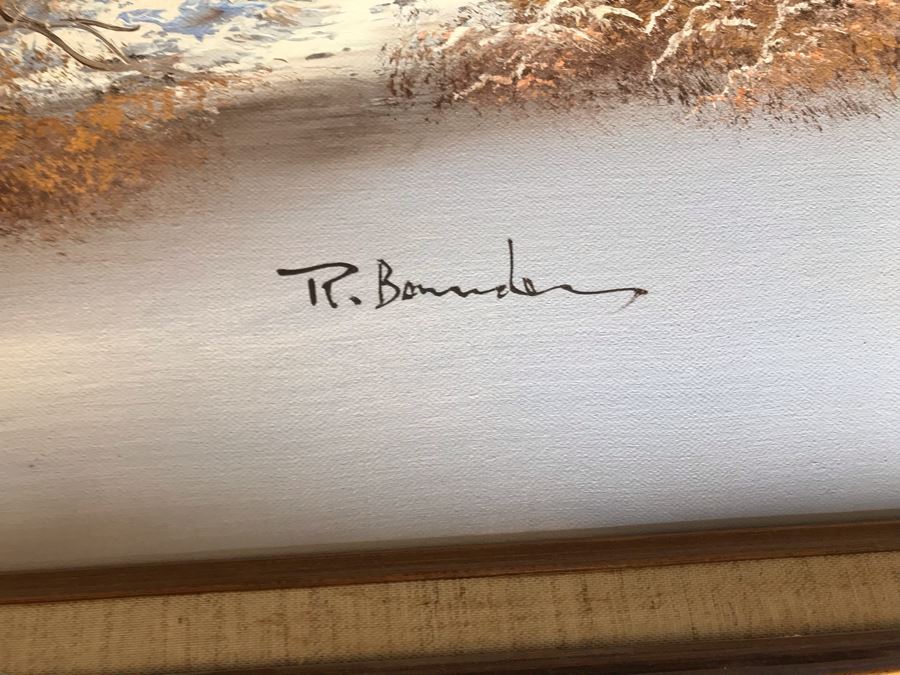 Original Painting Signature Illegible 36 X 24 [Photo 7]