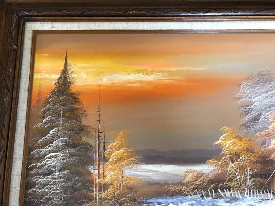 Original Painting Signature Illegible 36 X 24 [Photo 4]