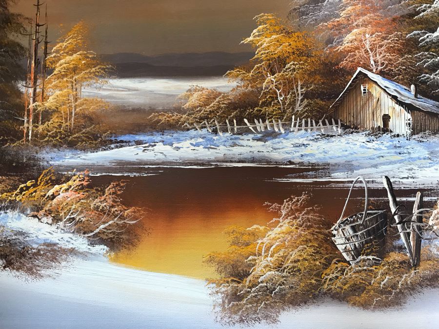 Original Painting Signature Illegible 36 X 24 [Photo 5]