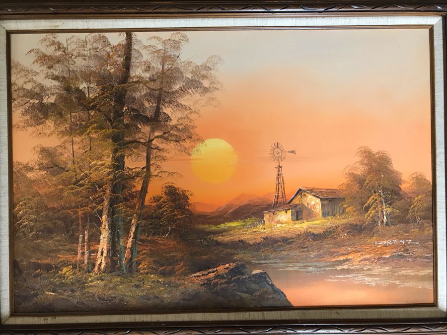 Original Farm Painting By Lorenz 36 X 24 [Photo 2]