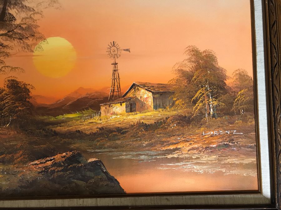 Original Farm Painting By Lorenz 36 X 24 [Photo 3]