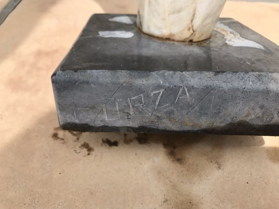 Modernist Abstract Carved Marble Nude Sculpture Base Signed Gurza 5.5W X 23H [Photo 17]
