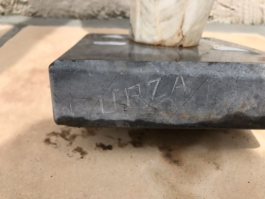 Modernist Abstract Carved Marble Nude Sculpture Base Signed Gurza 5.5W X 23H [Photo 18]