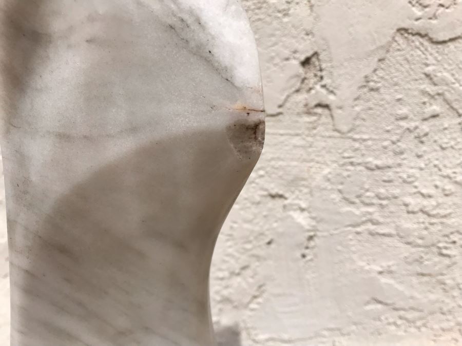 Modernist Abstract Carved Marble Nude Sculpture Base Signed Gurza 5.5W X 23H [Photo 14]