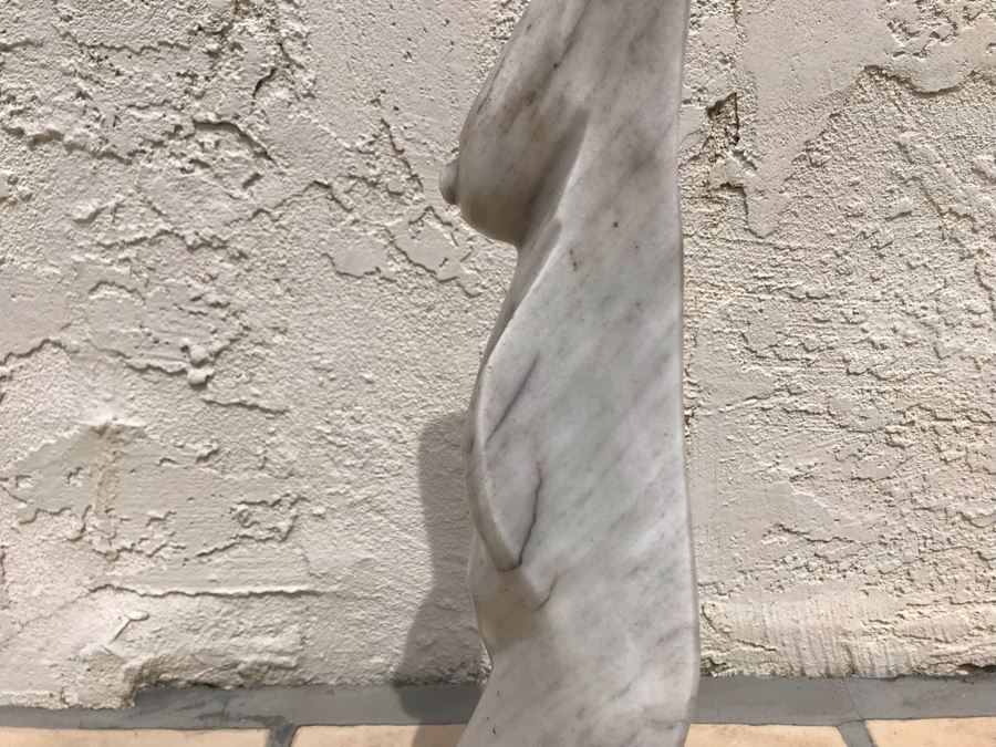 Modernist Abstract Carved Marble Nude Sculpture Base Signed Gurza 5.5W X 23H [Photo 16]