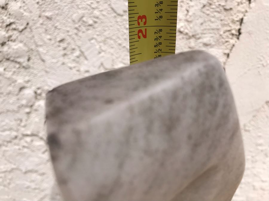 Modernist Abstract Carved Marble Nude Sculpture Base Signed Gurza 5.5W X 23H [Photo 19]