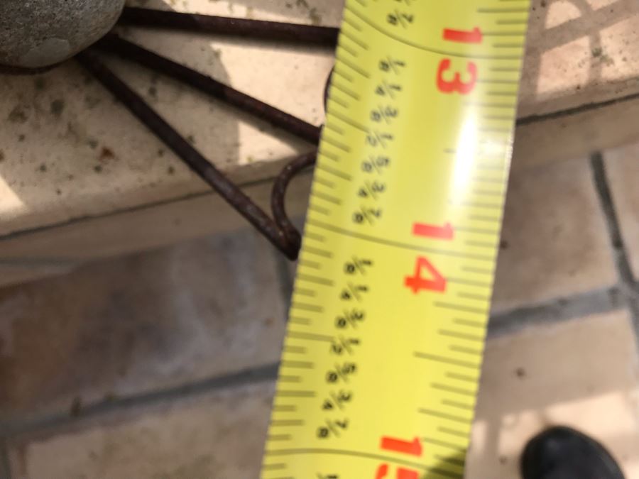 Frog Metal And Stone Garden Statuary Sculpture 14W X 13D X 5H  [Photo 7]