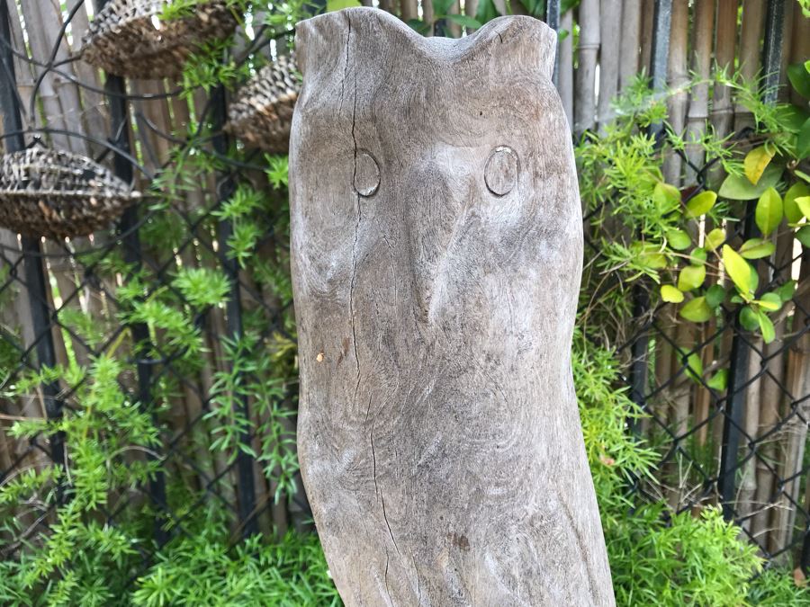 Carved Wooden Owl Sculpture 8W X 6D X 18H [Photo 3]