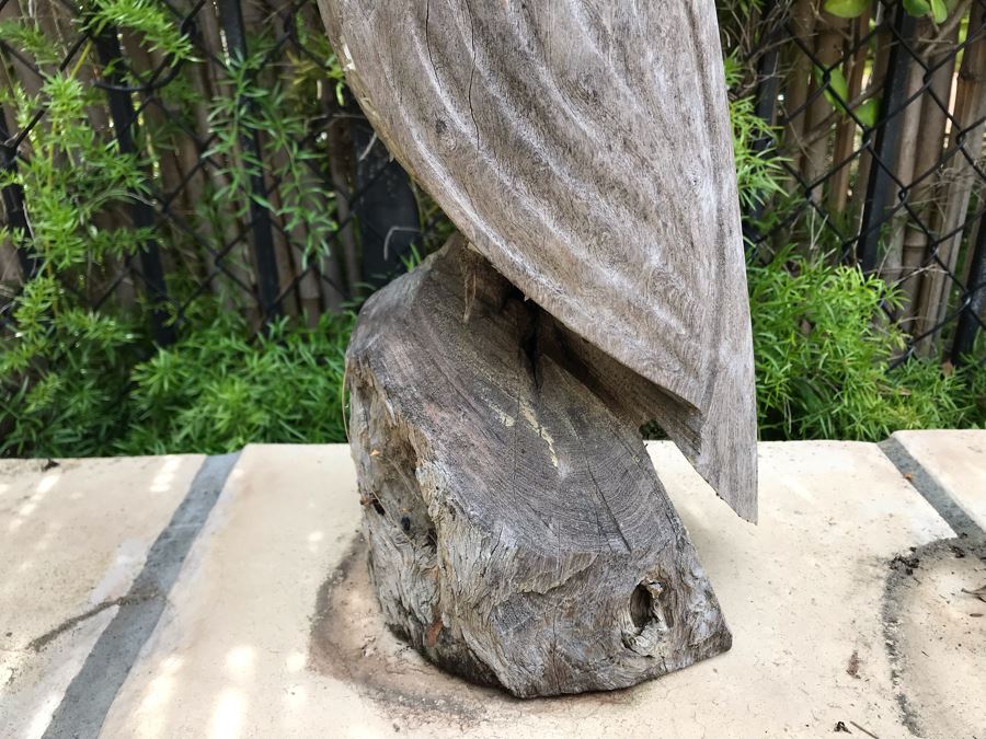 Carved Wooden Owl Sculpture 8W X 6D X 18H [Photo 4]