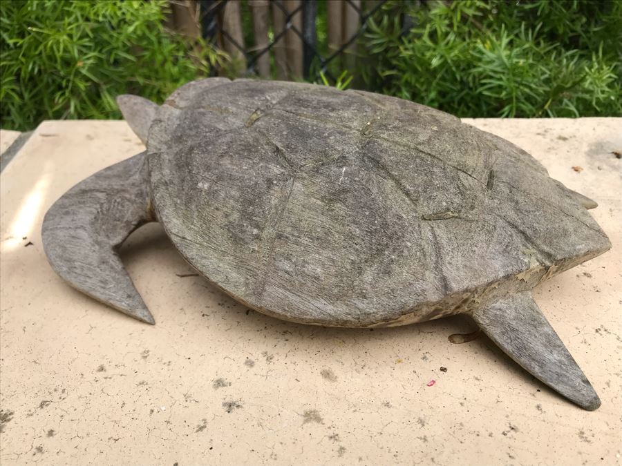 Carved Sea Turtle Sculpture 9W X 7D X 2.5H [Photo 6]