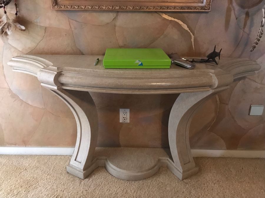 Console Hallway Entry Table Faux Marble 67W X 17D X 33H [Photo 2]
