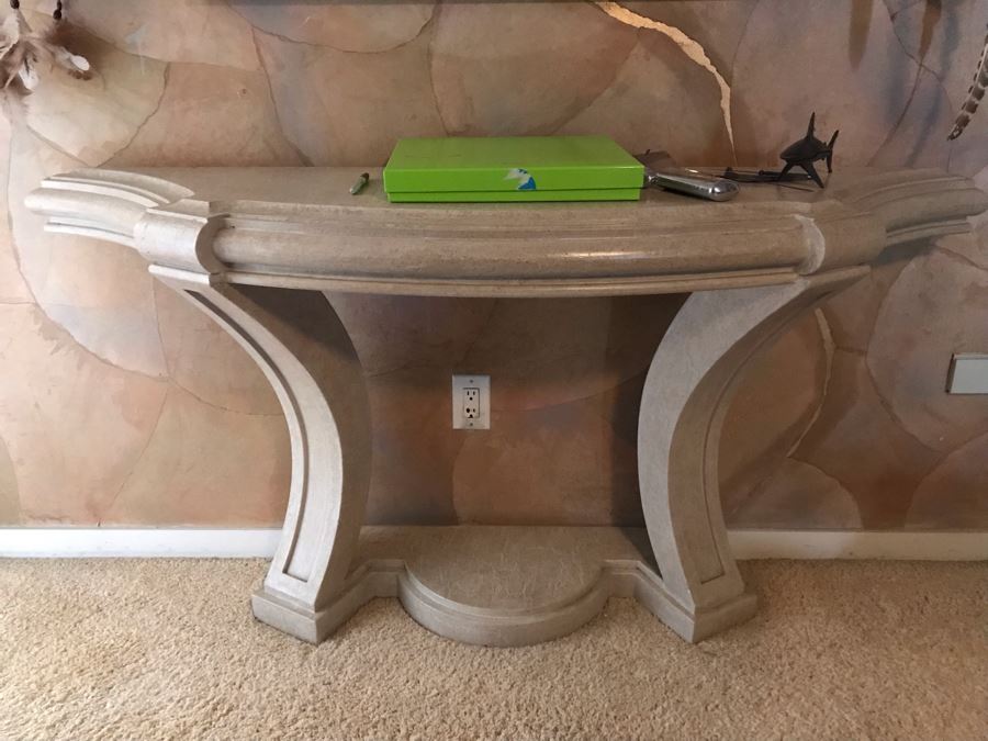 Console Hallway Entry Table Faux Marble 67W X 17D X 33H [Photo 3]