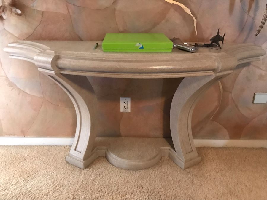 Console Hallway Entry Table Faux Marble 67W X 17D X 33H [Photo 1]