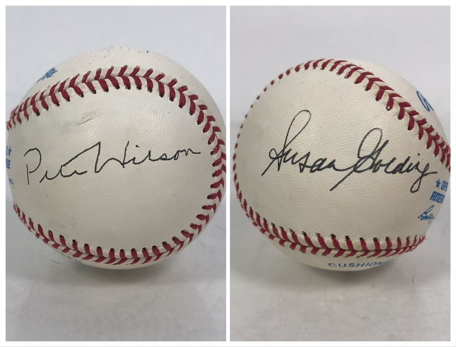JUST ADDED - Signed By Former CA Governor Pete Wilson And Former Mayor Of San Diego Susan Golding - Rawlings Official Baseball American League [Photo 1]