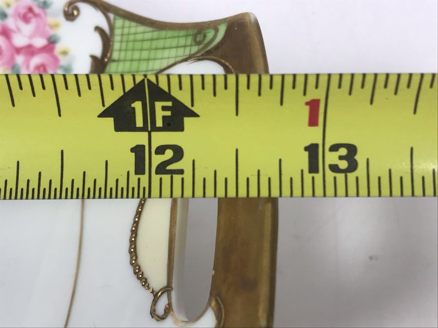 JUST ADDED - Antique Hand Painted NIPPON Japan Sushi Celery Serving Dish Platter 12.75 X 6.5 With Six Salt Plates 3.75 X 2.5 [Photo 15]