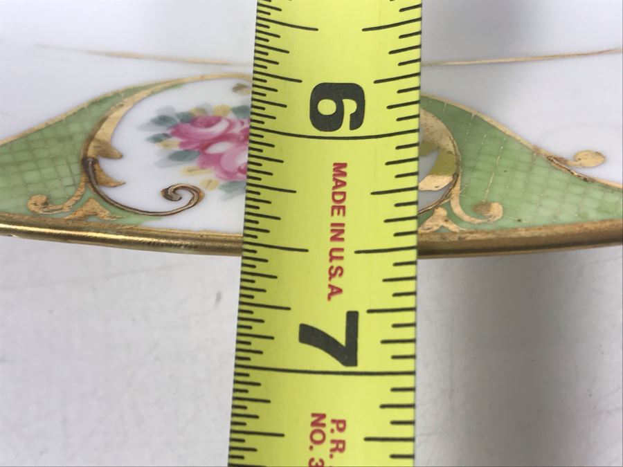 JUST ADDED - Antique Hand Painted NIPPON Japan Sushi Celery Serving Dish Platter 12.75 X 6.5 With Six Salt Plates 3.75 X 2.5 [Photo 16]