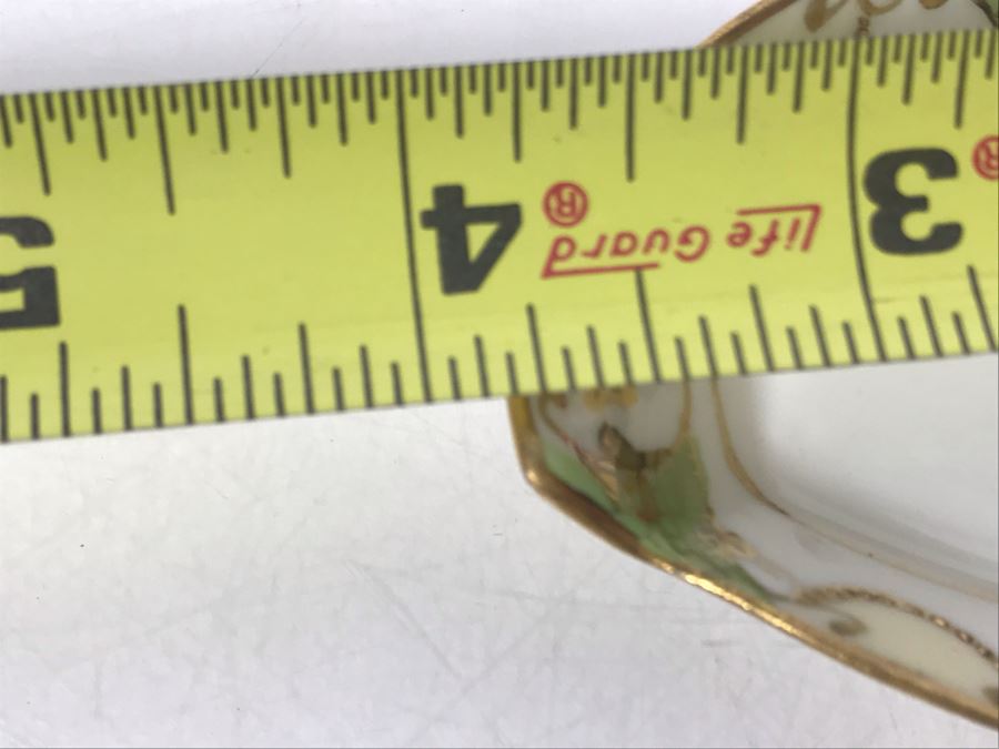 JUST ADDED - Antique Hand Painted NIPPON Japan Sushi Celery Serving Dish Platter 12.75 X 6.5 With Six Salt Plates 3.75 X 2.5 [Photo 17]