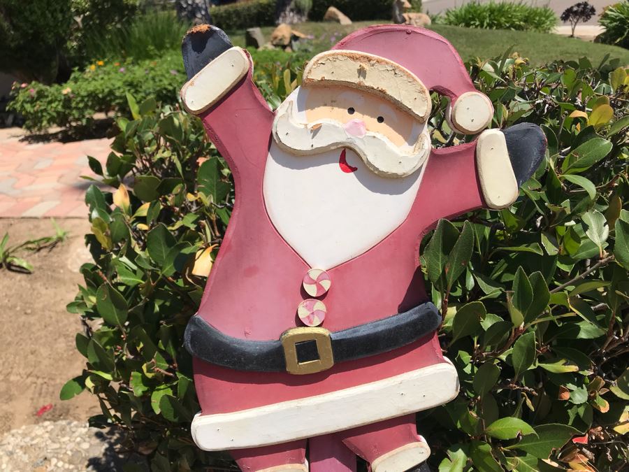 Light Up Halloween Scarecrow And Santa Claus Wooden Sign Decoration [Photo 7]