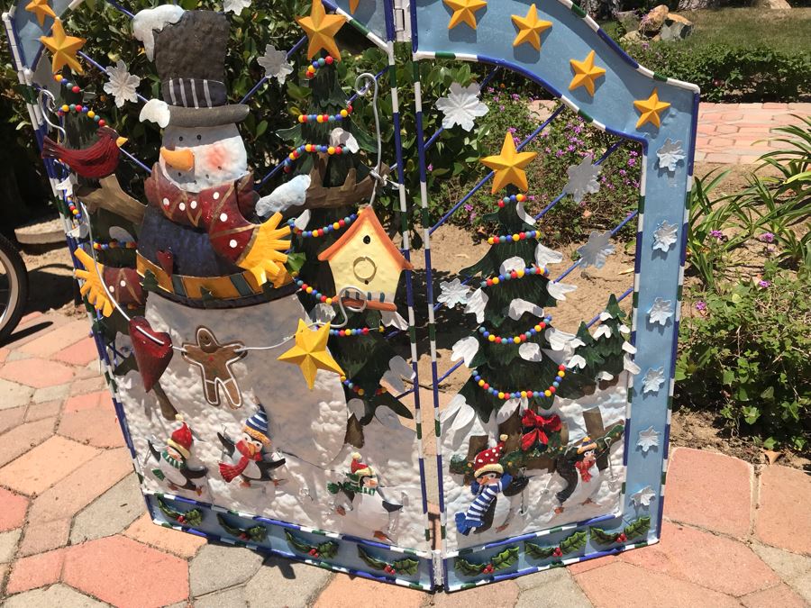 New Metal Snowman Christmas Themed Fireplace Screen [Photo 5]