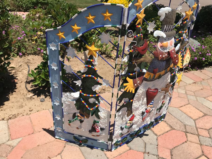 New Metal Snowman Christmas Themed Fireplace Screen [Photo 6]