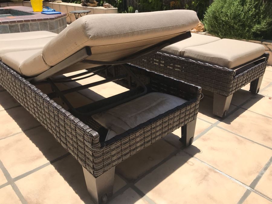 Sunbrella Adjustable Outdoor Chaise Lounge Chairs Patio Furniture 80W X 27D X 18H [Photo 4]