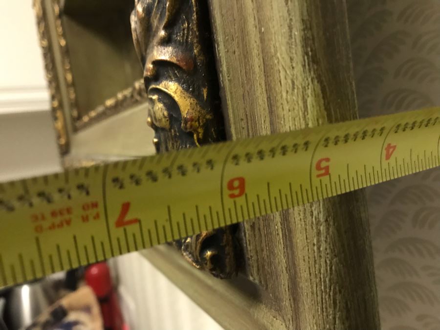 Vintage Mirrored Gold Tone Hanging Shelf 30.5W X 26H X 6D [Photo 10]