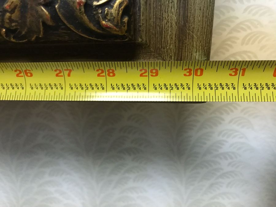 Vintage Mirrored Gold Tone Hanging Shelf 30.5W X 26H X 6D [Photo 8]