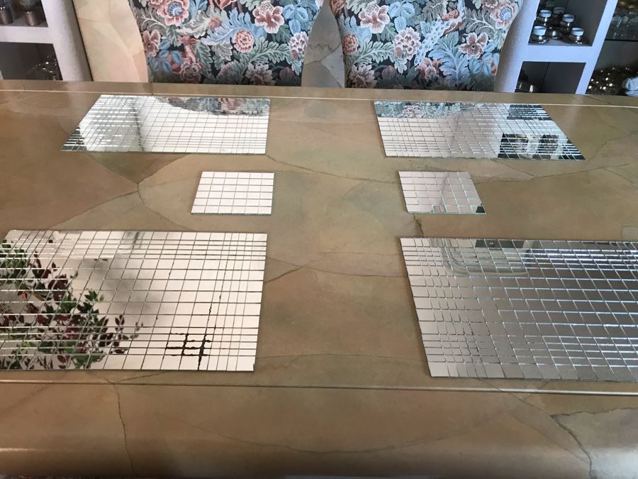 Four Mirrored Placemats 17.5 X 12 And Two Small Table Mats 6 X 6 From Getty Estate In Italy [Photo 4]