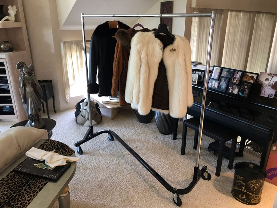 Large Metal Rolling Clothing Rack 62L X 24W X 68H [Photo 3]