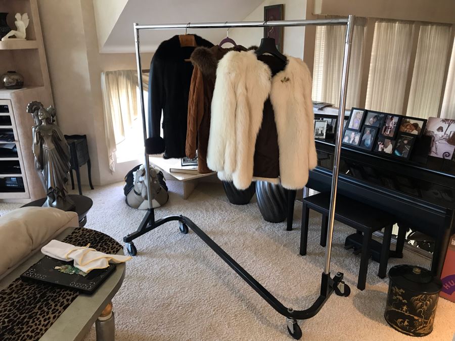 Large Metal Rolling Clothing Rack 62L X 24W X 68H [Photo 2]