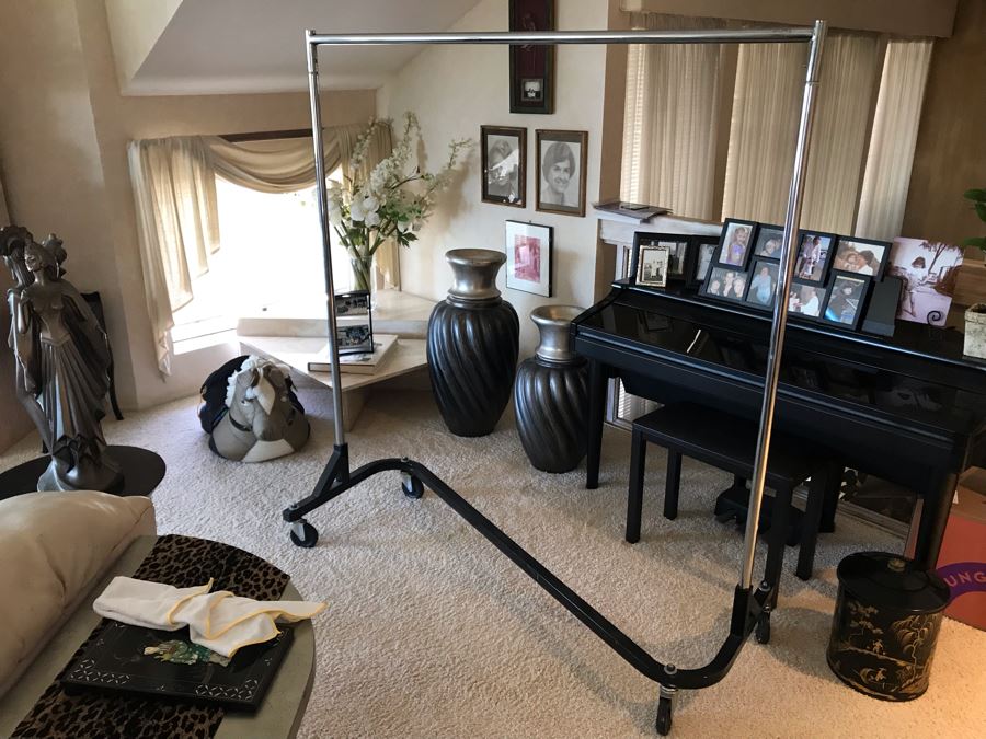 Large Metal Rolling Clothing Rack 62L X 24W X 68H [Photo 5]