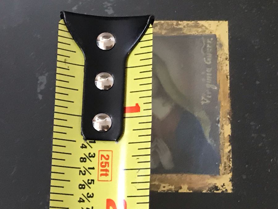 Antique 1745 Reverse Painted Glass Virgin Mary Portrait Signed Virginia Guerr Frame Measures 11.5 X 13 [Photo 24]