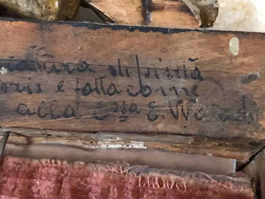 Antique 1745 Reverse Painted Glass Virgin Mary Portrait Signed Virginia Guerr Frame Measures 11.5 X 13 [Photo 20]