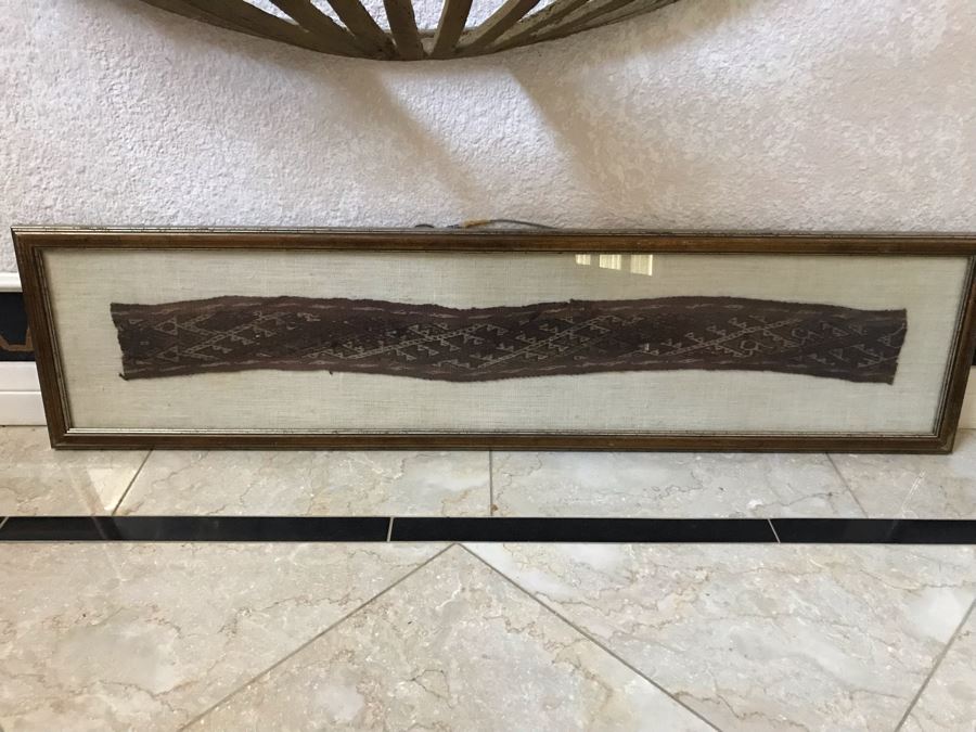 Antique Framed Textile 32W X 8H