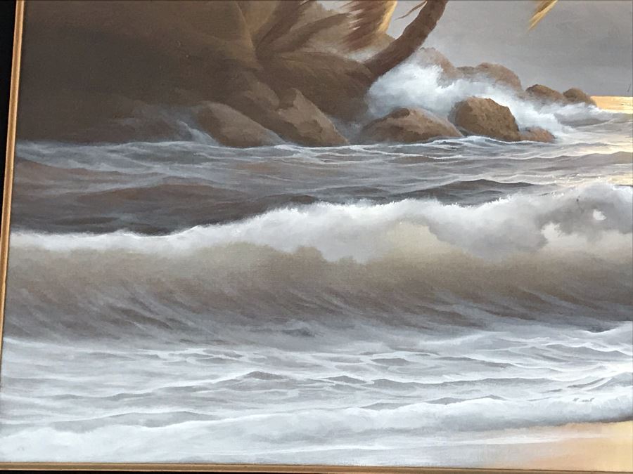 Original Large Seascape Oil Painting By Jorge Prieto B 54 X 36 [Photo 8]