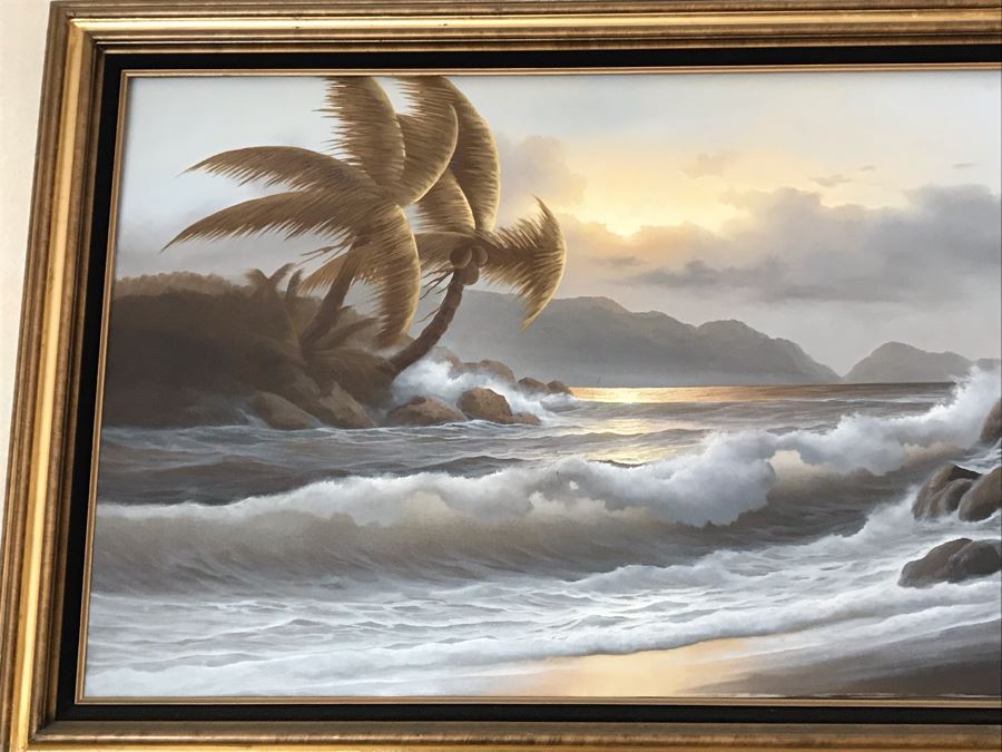 Original Large Seascape Oil Painting By Jorge Prieto B 54 X 36 [Photo 3]