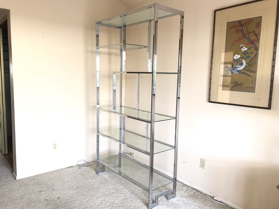 Mid-Century Modern Chrome Etagere Bookcase Bookshelf [Photo 6]