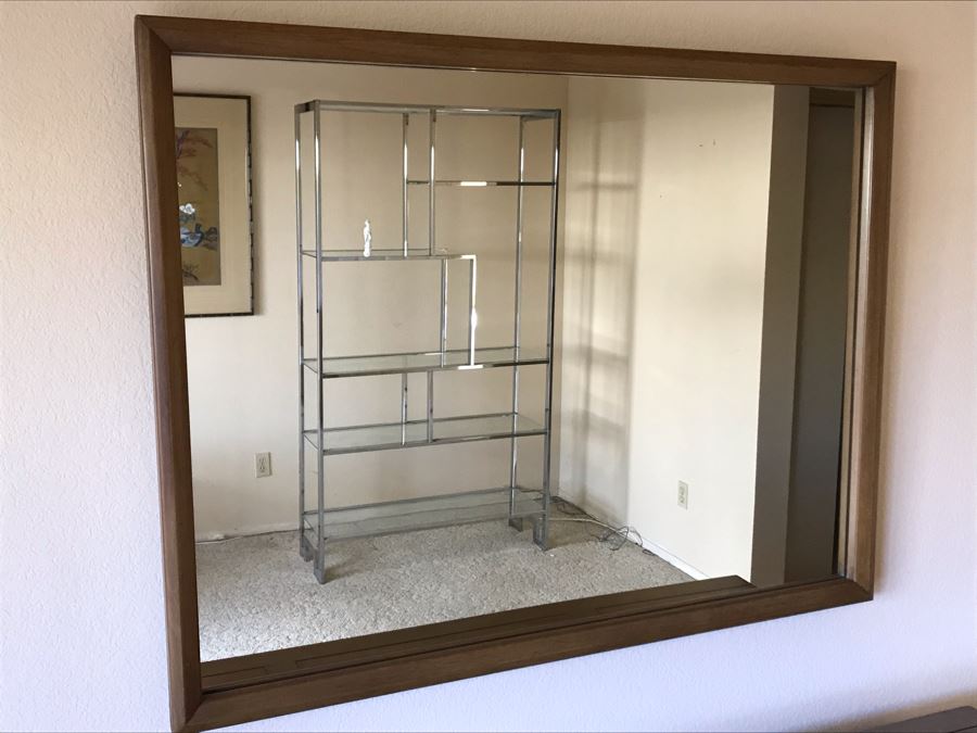 Mid-Century Modern Chinoiserie Chest Of Drawers 6-Drawer Dresser By White Fine Furniture With Matching Wall Mirror [Photo 9]