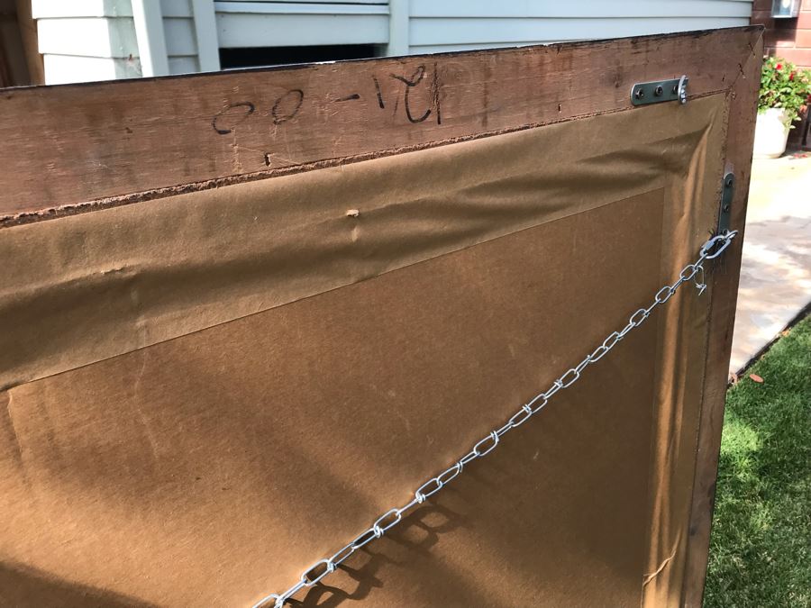 Large Wooden Beveled Glass Wall Mirror 66.5W X 44.5H [Photo 9]