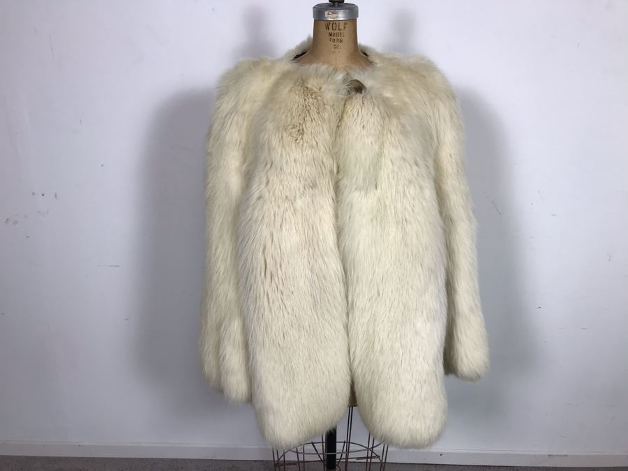 Pellicceria Graxia Milano Italian White Fur Jacket Apx Size 42 Length:30 Perimeter:45 Outer Sleeve To Neck:30 Inner Sleeve:16 [Photo 5]