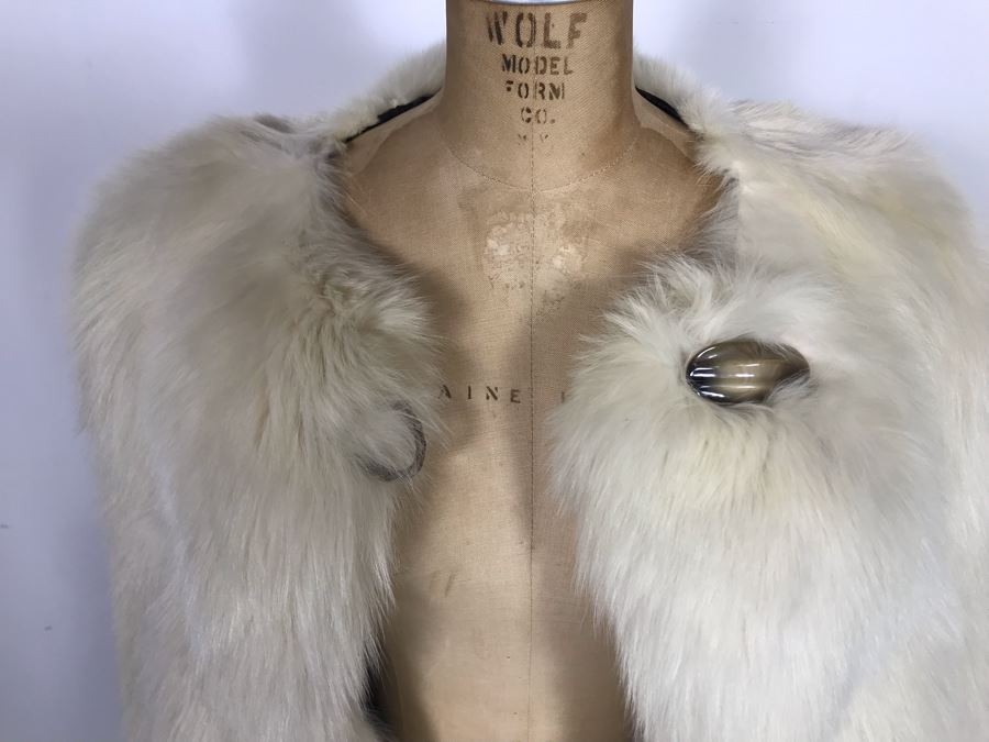 Pellicceria Graxia Milano Italian White Fur Jacket Apx Size 42 Length:30 Perimeter:45 Outer Sleeve To Neck:30 Inner Sleeve:16 [Photo 11]