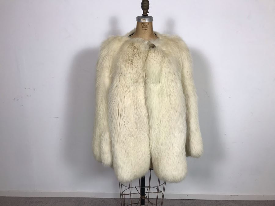 Pellicceria Graxia Milano Italian White Fur Jacket Apx Size 42 Length:30 Perimeter:45 Outer Sleeve To Neck:30 Inner Sleeve:16 [Photo 6]