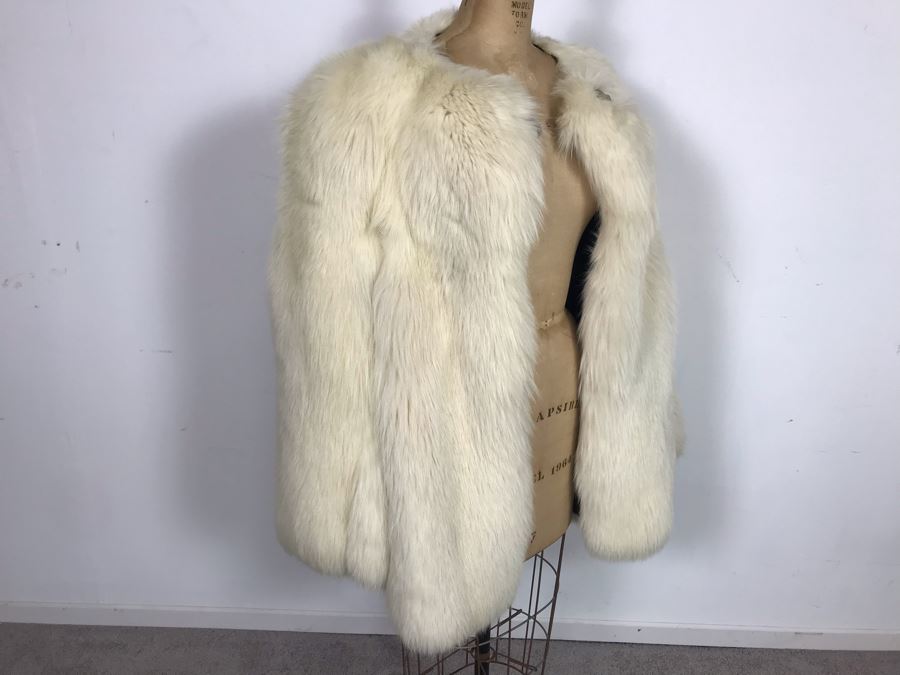 Pellicceria Graxia Milano Italian White Fur Jacket Apx Size 42 Length:30 Perimeter:45 Outer Sleeve To Neck:30 Inner Sleeve:16 [Photo 10]